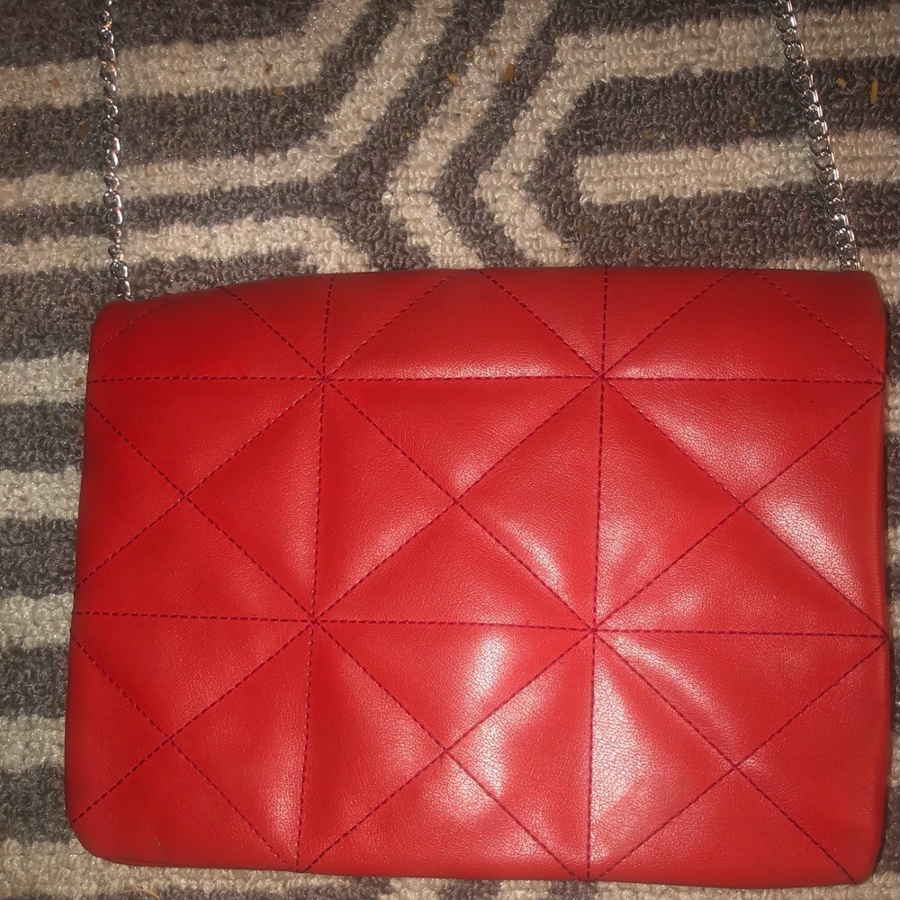 Nice Red Quilted Purse Shoulder or Crossbody